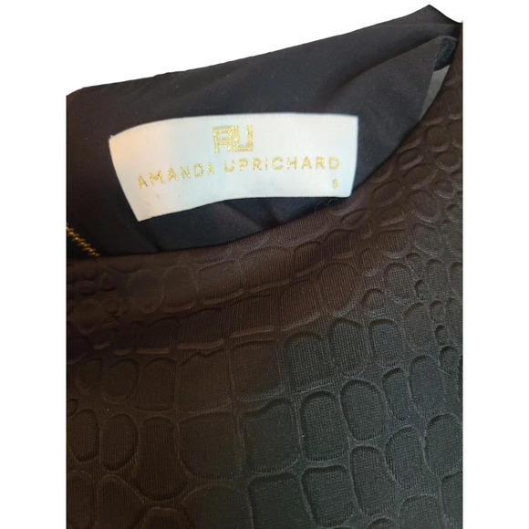 Amanda Uprichard Textured Faux Reptile Racerback Dress in Black - Size Small - Picture 3 of 6